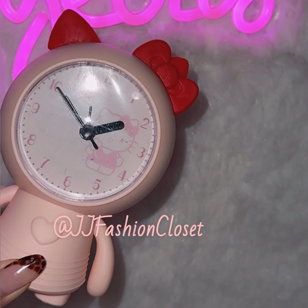 Cute Pink and Red Character Clock